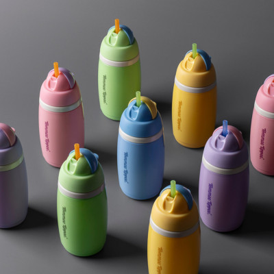 Bình uống nước giữ nhiệt có ống hút chống tràn, chống sặc Tommee Tippee ACTIVE STRAW, 266ml, cho bé từ 12 tháng – Xanh