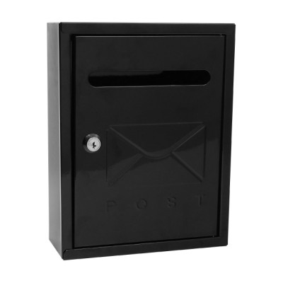Hộp thư kim loại Treny cao cấp – hộp đựng thư hàng ngày – hộp thư trang trí trước nhà – màu đen - có chìa khóa - chính hãng