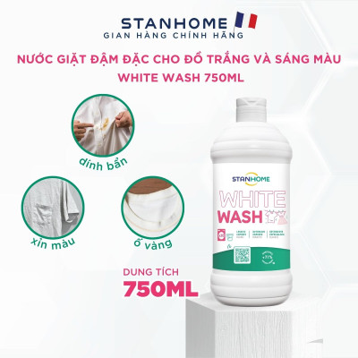 Nước giặt đậm đặc cho đồ trắng và sáng màu Stanhome White Wash 750ml/chai