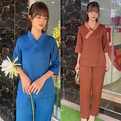 Đồ Lam Đi Chùa # Tim Bầu Trơn Lụa