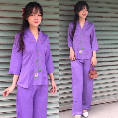 ĐỒ LAM ĐI CHÙA  Sen Lụa Pháp Cao Cấp