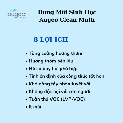 Dung Môi Khuếch Tán Tinh Dầu Augeo Clean Multi Dùng Để Sản Xuất Tinh Dầu Tán Hương, Tinh Dầu Treo, Tinh Dầu Xịt Phòng,Sáp Thơm, Nến Thơm, 1kg/Chai