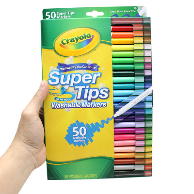 Hộp 50 Bút Lông Màu Super Tips - Dễ Tẩy Rửa - Crayola 585050