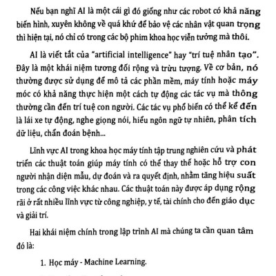 Sách - Lập Trình AI Cho Người Mới Bắt Đầu - Để Không Bỏ Lỡ Xu Thế Của Thời Đại