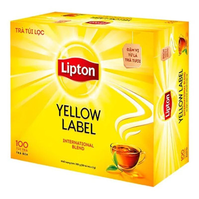 Combo 4 Trà Đen Nhãn Vàng Lipton Túi Lọc 2g x 100 Gói