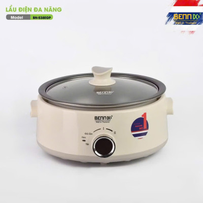 Nồi lẩu điện đa năng lòng nồi nhấc rời 5L BENNIX BN-538EGP,Hàng chính hãng Bảo hành 12 tháng