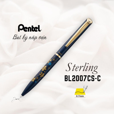 Bút ký cao cấp Pentel Bl2007 ngòi 0.7mm mực xanh thiết kế thanh lịch