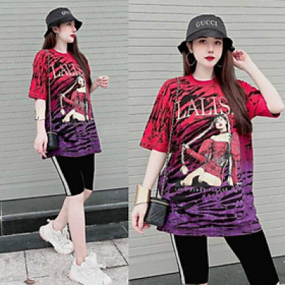 Đồ bộ lửng nữ form rộng in họa tiết hiện đại mẫu mới