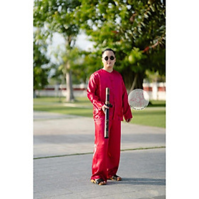 BIGSIZE BỘ BÀ BA NAM PHI BÓNG ĐỎ ĐÔ - Áo bà ba Cần Thơ