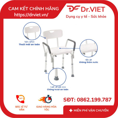 Ghế tắm khung nhôm tựa lưng SC-98TL - Người dùng có thể dễ dàng nhấc, di chuyển hoặc dọn vệ sinh ghế chỉ với một tay, không tốn nhiều sức – kể cả với người già hoặc người chăm sóc, Chân ghế chắc chắn chống trơn, trượt, tránh ngã cho người già trong