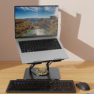 Kệ đỡ giá đỡ đế tản nhiệt dành cho laptop, macbook, máy tính hợp kim nhôm gấp gọn xoay 360 độ nhiều nấc độ cao - K2 - Hàng chính hãng