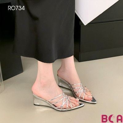 [SANG + XỊN + ĐẸP] Sandal Mũi Nhọn Đế Xuồng Cao 5 Phân RO734 ROSATA Thu Hút Mọi Ánh Nhìn