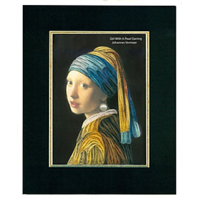 Tranh Giấy Xoắn Nghệ Thuật Thiếu Nữ Đeo Hoa Tai Ngọc Trai-kích thước 20x25cm