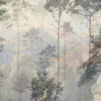 (HCM) Tranh dán tường 3d cảnh núi rừng tích hợp sẵn keo( có in theo kích thước yêu cầu)