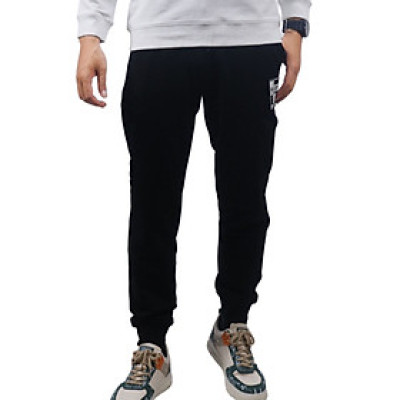 Quần jogger nam họa tiết in dập nổi Novelty Regular fit đen NQGMMDMT3R230551Q