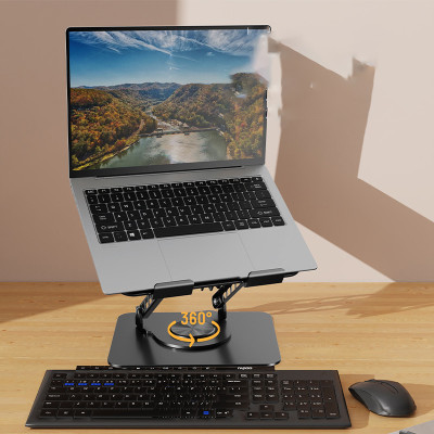Kệ đỡ giá đỡ đế tản nhiệt dành cho laptop, macbook, máy tính hợp kim nhôm gấp gọn xoay 360 độ nhiều nấc độ cao - K2 - Hàng chính hãng