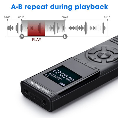 ROGTZ - Máy ghi âm GA902 32GB DSP khử tiếng ồn Kích hoạt ghi âm giọng nói MP3/WAV 92kbps 0Hz-20kHz Pin 13 giờ Nhỏ gọn Hiện đại Kim loại Màn hình LCD Thẻ nhớ 128GB Micro đa hướng Chống ồn Hẹn giờ Nghe nhạc Kết nối máy tính Giá rẻ Hàng Chính hãng