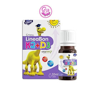 Vitamin D3k2 Lineabon tím 10ml dạng nhỏ giọt hỗ trợ bé phát triển chiều cao