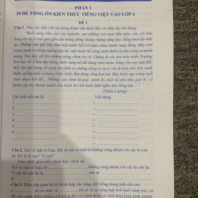 30 Đề tổng ôn kiến thức Tiếng Việt vào Lớp 6