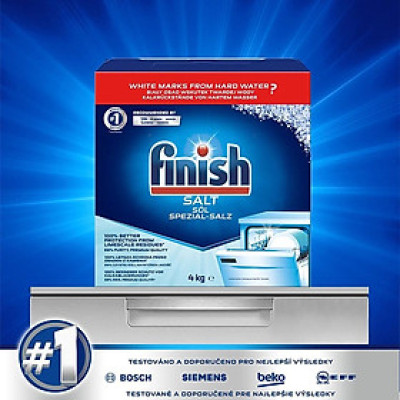 [HCM Hỏa Tốc] Hộp 4,0kg muối rửa chén Finish Salt (2 GÓI 2KG/HỘP) - (Hỗ trợ làm mềm nước khoan nước của máy rửa chén)