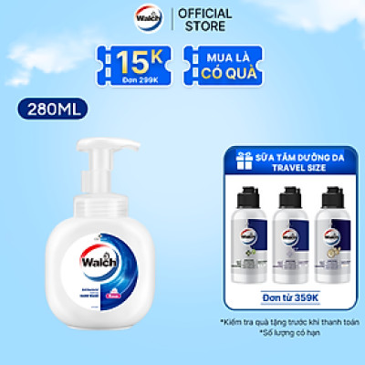 Bọt rửa tay kháng khuẩn Walch dưỡng da tay mềm mịn 280ml