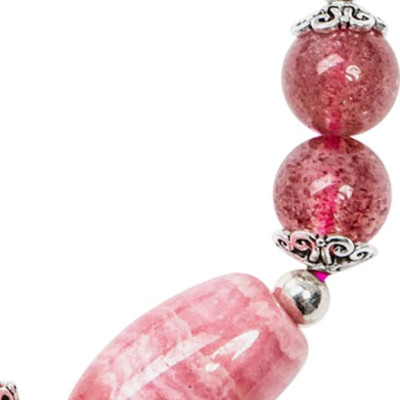 Vòng Tay Thạch Anh Dâu 8mm Mix Lu Thống Đá Đào Hoa Ngọc Quý Gemstones VT149