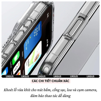 ốp lưng trong suốt bảo vệ viền camera cho iPhone 17 Pro Max / 17 Pro / 17 Air / 17 hiệu Likgus Lin Camshield - Chống sốc