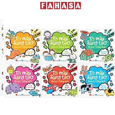 Sách - Bộ Sách Tô Màu Sáng Tạo - Bé Học Tiếng Anh (Bộ 6 Cuốn)