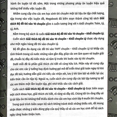 Giải Thích Bộ Đề Thi Vào 10 Chuyên - Khối Chuyên Lý