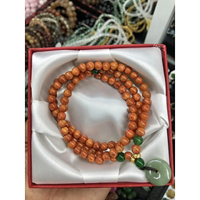 Vòng đeo tay, lắc tay phong thủy chuỗi hạt quấn 3 vòng mix phụ kiện đá ngọc huyết