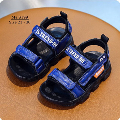 Dép sandal bé trai 1 - 5 tuổi quai hậu quai ngang kiểu dán nhẹ êm da mềm cao cấp đi học đi biển ST99 NHÍM SHOP