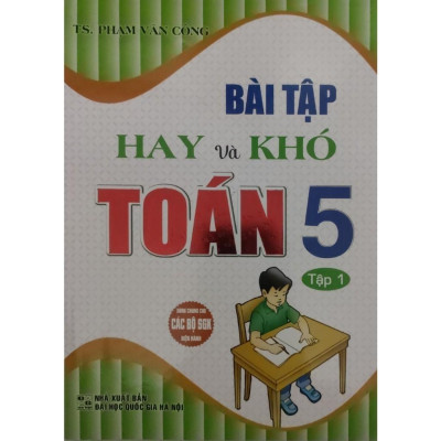 SÁCH - combo bài tập hay và khó toán 5 - tập 1 + tập 2 (dùng chung cho các bộ sgk hiện hành) (bộ 2 cuốn) (HA-MK)