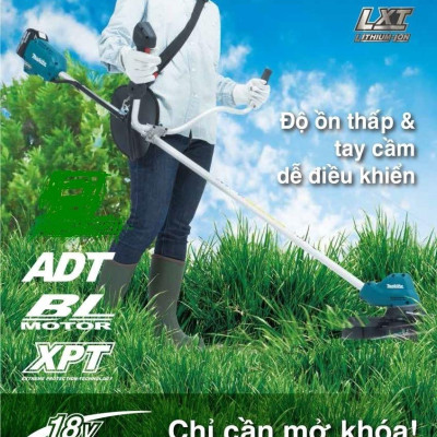 MÁY CẮT CỎ DÙNG PIN (BL)(18V) (300MM/255MM)  MAKITA DUR187URF (01 SẠC NHANH 01 PIN 3.0 AH) - HÀNG CHÍNH HÃNG