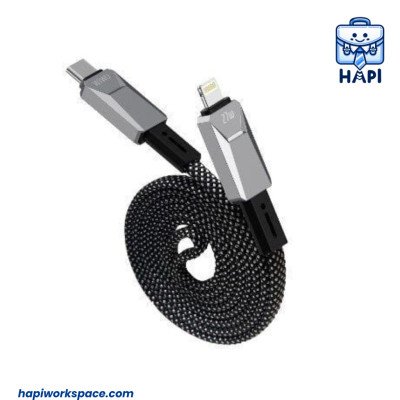 Cáp sạc hàng chính hãng WiWU Cyperlink Type-C to L Wi-C077 dây dù nylon siêu bền, truyền đẫn ổn định