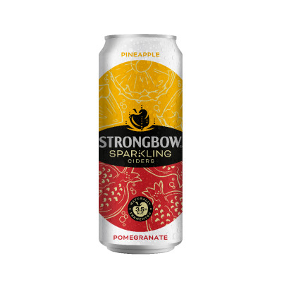 Thùng 24 Lon Nước Trái Cây Lên Men Strongbow Vị Thơm Và Lựu 320ml
