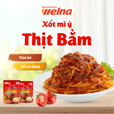 Combo 8 Gói Xốt Mì Ý Thịt Bằm [TẶNG KÈM HỘP NHỰA CAO CẤP] Nisshin Seifun Welna