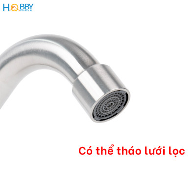 Vòi rửa chén gắn tường cấp lạnh inox 304 ren 21mm Hobby home decor VT3