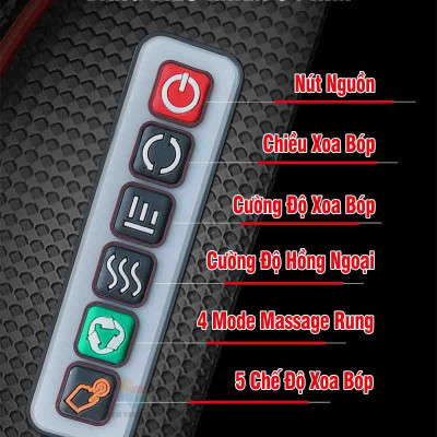 Gối Massage Kiêm Tựa Lưng LeerKang LEK-618-1 massage toàn thân 8D có hồng ngoại 3 cấp độ, mát xa rung tùy chỉnh, 5 chế độ xoa bóp đảo, hàng chính hãng