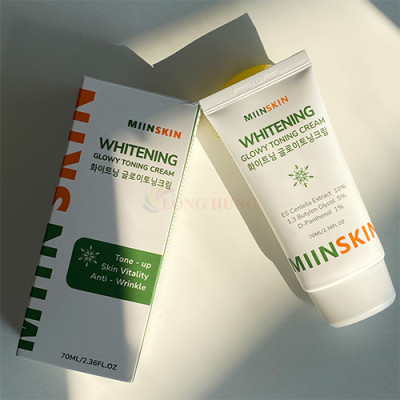 Kem dưỡng trắng nâng tông MIINSKIN Whitening Glowy Toning Cream (70ml) - Hàng chính hãng