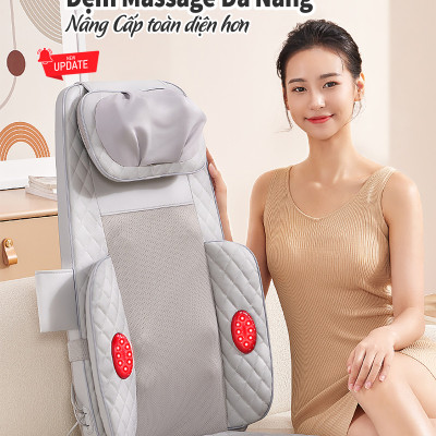 Đệm Massage Toàn Thân 918-7 Chế Độ Massage 3D, Tích Hợp Nhiệt Hồng Ngoại, 3 Cường Độ Xoa Bóp, 3 Mức Rung và Chườm Nóng, hàng chính hãng