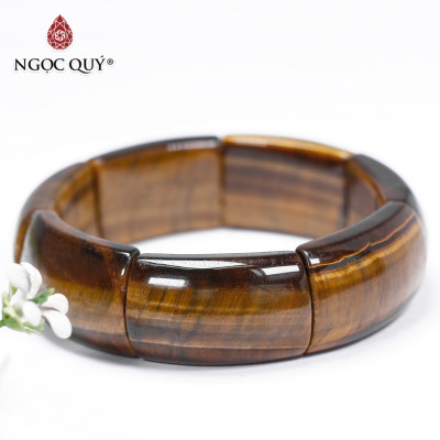 Vòng bản đá thạch anh mắt hổ vàng nâu 33x20x10mm mệnh thổ, kim - Ngọc Quý Gemstones