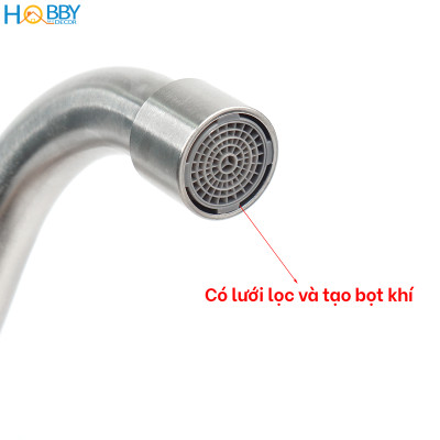 Vòi rửa chén lạnh gắn tường inox 304 ren 21 Hobby Home Decor VT1
