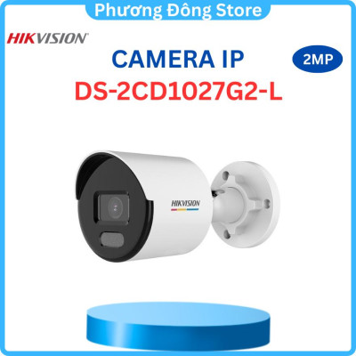 Camera IP HIKVISION Thân trụ DS-2CD1027G2-L  hình ảnh màu sắc 24/7, Vỏ kim loại, Chống ngược sáng ,.-Hàng chính hãng