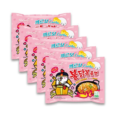 Lốc 5 Gói Mì Khô Gà Cay Samyang Vị Kem Carbonara