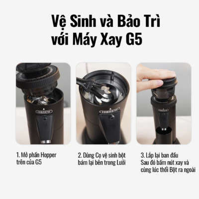 Máy xay cà phê Single Dose HiBREW G5 cao cấp 36 cấp xay vô cấp lưỡi cornical burr 48mm - Hàng Chính Hãng
