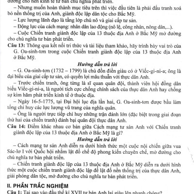 Trả Lời Câu Hỏi Lịch Sử 8 - Tự Luận Và Trắc Nghiệm (Dùng Chung Cho Các Bộ SGK)_HA