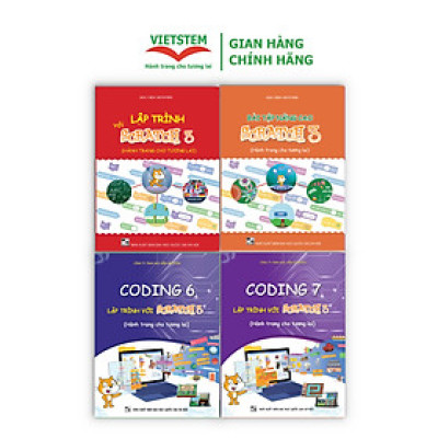 Combo 4 sách hướng dẫn học lập trình Scratch cho học sinh THCS