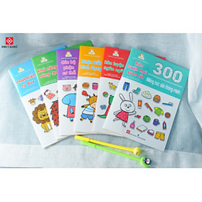 Sách-300 miếng bóc dán thông minh (6 cuốn) - Đinh Tị Books
