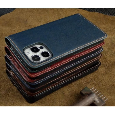 Bao Da cho điện thoại 12 Pro Max 13 pro max 14 pro max Handmade Cổ Điển Da Bò Thật