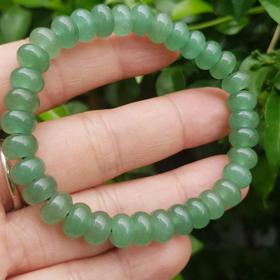 Vòng tay nữ đá thạch anh xanh đồng tiền bánh xe may mắn đẹp Vòng size hạt 8mm Hợp nữ mệnh mộc mệnh hoả mệnh thuỷ  đeo xinh đẹp may mắn tài lộc 